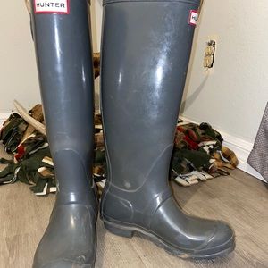 Grey Tall Hunter Boots